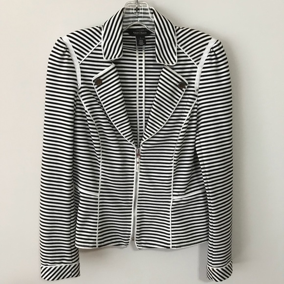White House Black Market Jackets & Blazers - White House Black Market Black/White Stripe Blazer